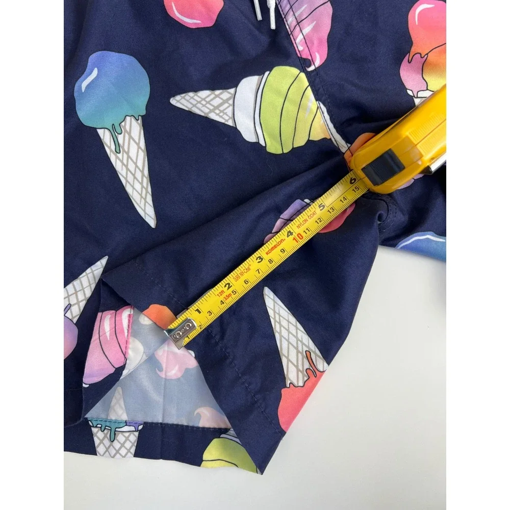 Trunks Surf Swim Co Beach Navy Ice Cream Print Lined Swim Trunks Shorts L
